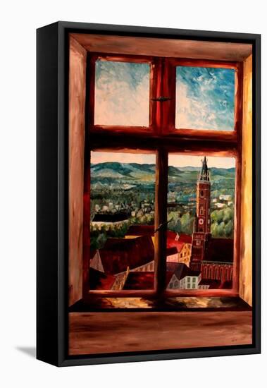 Isar Valley with St Martin from Trausnitz Castle-Markus Bleichner-Framed Stretched Canvas