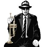 Jazz Trumpet Player - Vector Illustration-isaxar-Art Print