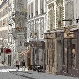 Vector Illustration of a Street in Montmartre Paris-isaxar-Art Print