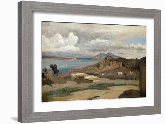 Ischia, Seen from Mount Epomeo, 1828-Jean-Baptiste-Camille Corot-Framed Giclee Print