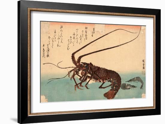 Ise Ebi to Shiba Ebi-Utagawa Hiroshige-Framed Giclee Print