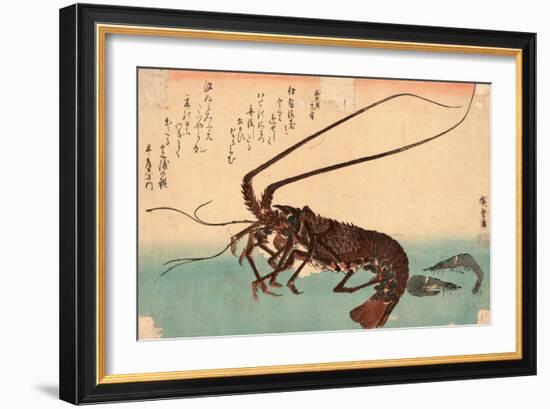 Ise Ebi to Shiba Ebi-Utagawa Hiroshige-Framed Giclee Print