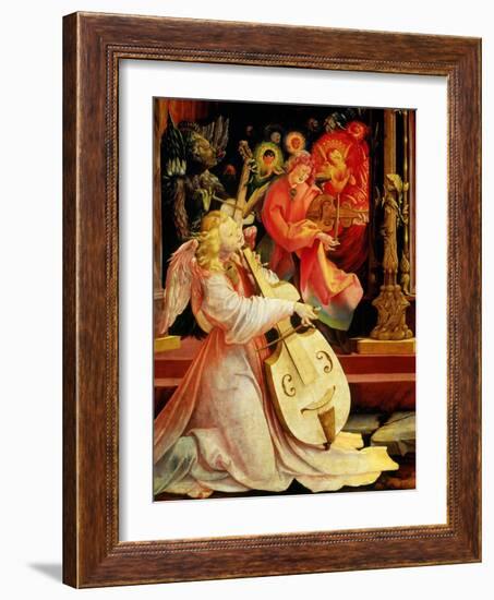 Isenheim Altar: Allegory of the Nativity, detail (Angel with Viola)-Matthias Gruenewald-Framed Giclee Print