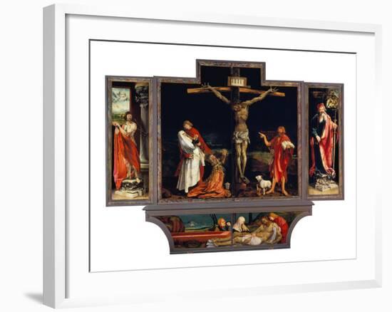 Isenheimer Altar. Erste Schauseite, Totale: die Hll.Antonius Und Sebastian-Matthias Grünewald-Framed Giclee Print