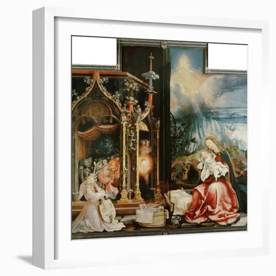 Isenheimer Altar. Inner Center Panel: Angel Concert and Nativitiy-Matthias Grünewald-Framed Giclee Print