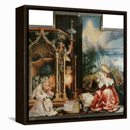 Isenheimer Altar. Inner Center Panel: Angel Concert and Nativitiy-Matthias Grünewald-Framed Premier Image Canvas