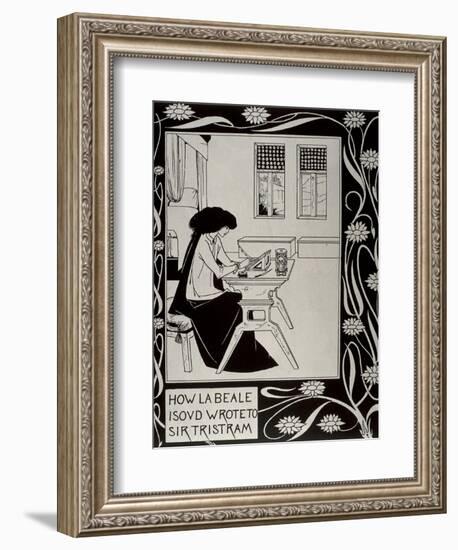 Iseult Writing to Tristan-Aubrey Vincent Beardsley-Framed Art Print