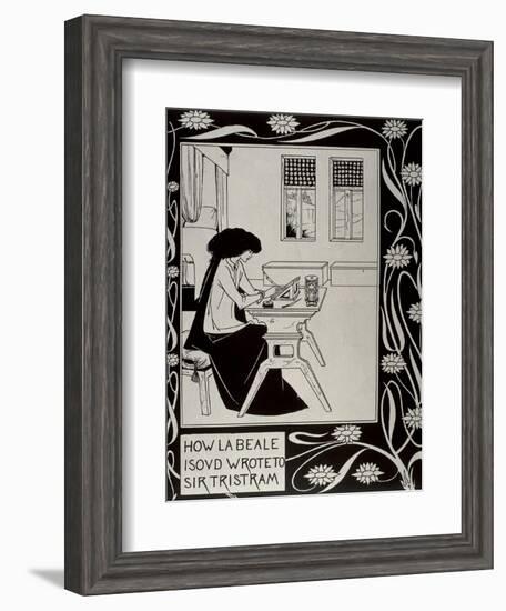 Iseult Writing to Tristan-Aubrey Vincent Beardsley-Framed Art Print