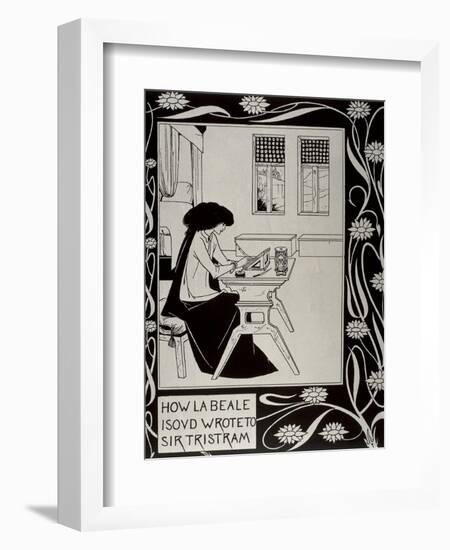 Iseult Writing to Tristan-Aubrey Vincent Beardsley-Framed Art Print