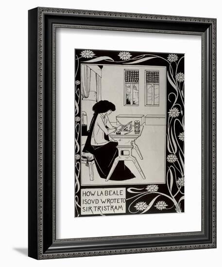 Iseult Writing to Tristan-Aubrey Vincent Beardsley-Framed Art Print