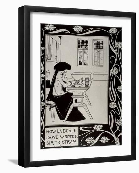 Iseult Writing to Tristan-Aubrey Vincent Beardsley-Framed Art Print