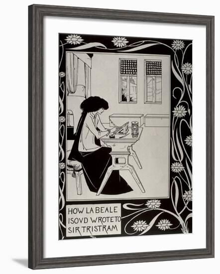 Iseult Writing to Tristan-Aubrey Vincent Beardsley-Framed Art Print