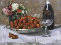 Still Life with Champagne and Strawberries-Isidor Verheyden-Framed Premier Image Canvas