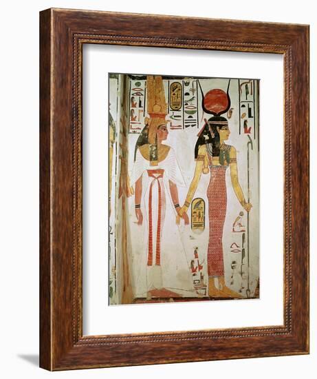 Isis and Nefertari, from the Tomb of Nefertari, New Kingdom (Mural)-null-Framed Giclee Print