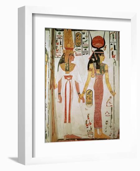 Isis and Nefertari, from the Tomb of Nefertari, New Kingdom (Mural)-null-Framed Giclee Print