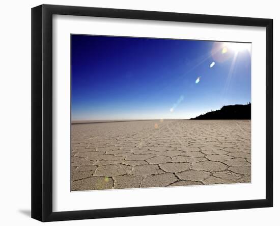 Isla de Los Pescadores and Salt Flats, Salar de Uyuni, Southwest Highlands, Bolivia, South America-Simon Montgomery-Framed Photographic Print