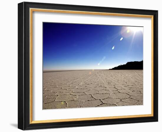 Isla de Los Pescadores and Salt Flats, Salar de Uyuni, Southwest Highlands, Bolivia, South America-Simon Montgomery-Framed Photographic Print