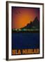 Isla Nublar Retro Travel-null-Framed Art Print