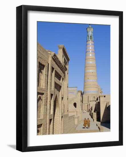 Islam Khodja Minaret, Prince Makhmud Mausoleum on Left, Khiva, Uzbekistan, Central Asia-Upperhall Ltd-Framed Photographic Print