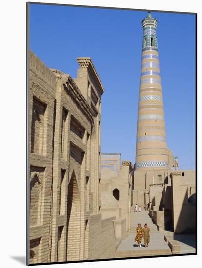 Islam Khodja Minaret, Prince Makhmud Mausoleum on Left, Khiva, Uzbekistan, Central Asia-Upperhall Ltd-Mounted Photographic Print