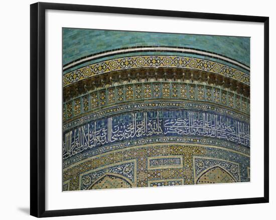 Islamic Inscriptions on Mir-I-Arab Madressa (Madrasa), Bukhara, Uzbekistan, Central Asia-Gavin Hellier-Framed Photographic Print