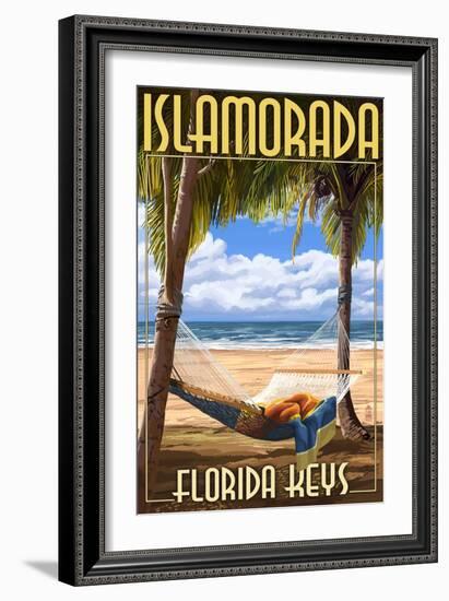 Islamorada, Florida Keys - Hammock Scene-Lantern Press-Framed Art Print