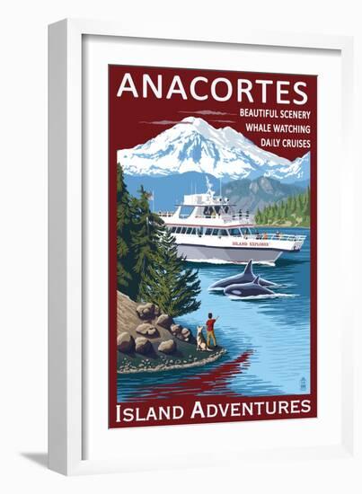 Island Adventure Whale Tour - Anacortes, Washington-Lantern Press-Framed Art Print