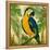 Island Birds Square on Burlap II-Julie DeRice-Framed Stretched Canvas