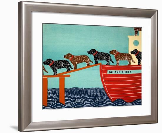 Island Ferry Black And Choc-Stephen Huneck-Framed Giclee Print