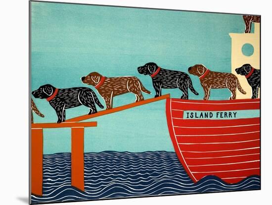 Island Ferry Black And Choc-Stephen Huneck-Mounted Giclee Print