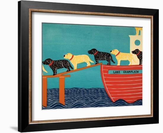 Island Ferry Champlain Black Yellow-Stephen Huneck-Framed Giclee Print