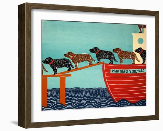 Island Ferry Mv Black And Choc-Stephen Huneck-Framed Giclee Print