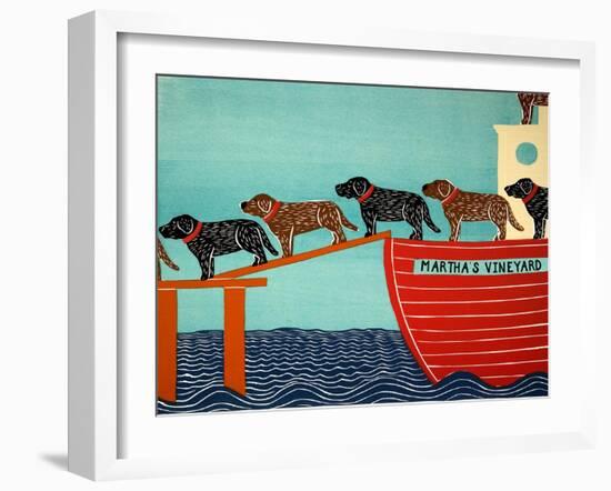 Island Ferry Mv Black And Choc-Stephen Huneck-Framed Giclee Print