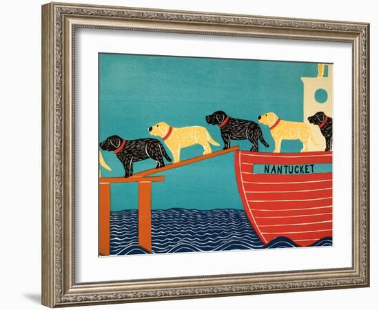 Island Ferry Nantucket Black Yellow-Stephen Huneck-Framed Giclee Print