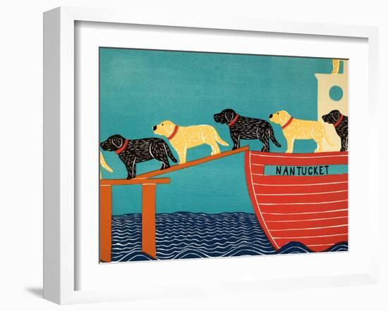 Island Ferry Nantucket Black Yellow-Stephen Huneck-Framed Giclee Print