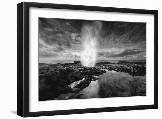 Island Fire, Sunrise at Spouting Horn, Kauai Hawaii-Vincent James-Framed Photographic Print