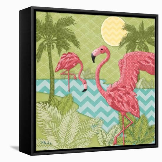 Island Flamingo II-Paul Brent-Framed Stretched Canvas