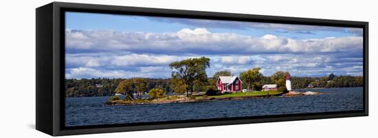 Island Home and Lighthouse on the Thousand Islands, New York, USA-Joe Restuccia III-Framed Premier Image Canvas