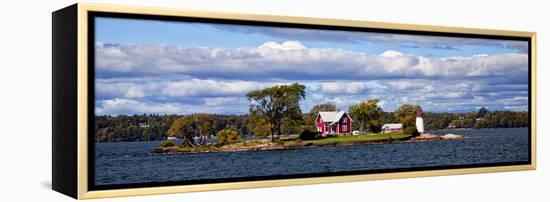 Island Home and Lighthouse on the Thousand Islands, New York, USA-Joe Restuccia III-Framed Premier Image Canvas