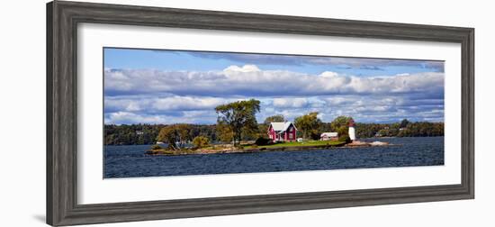 Island Home and Lighthouse on the Thousand Islands, New York, USA-Joe Restuccia III-Framed Photographic Print