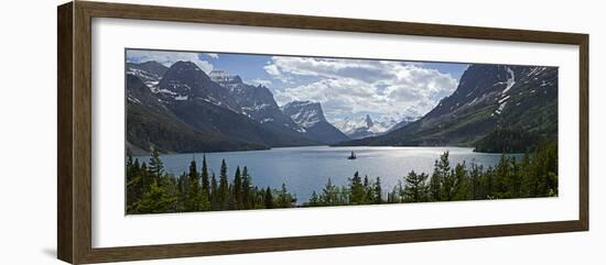 Island in a Lake, Wild Goose Island, Saint Mary Lake, Glacier National Park, Montana, USA-null-Framed Photographic Print