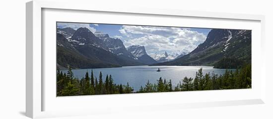 Island in a Lake, Wild Goose Island, Saint Mary Lake, Glacier National Park, Montana, USA-null-Framed Photographic Print