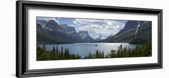 Island in a Lake, Wild Goose Island, Saint Mary Lake, Glacier National Park, Montana, USA-null-Framed Photographic Print