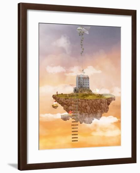 Island in the Sky. Illusion-Ganna Demchenko-Framed Art Print