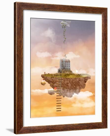 Island in the Sky. Illusion-Ganna Demchenko-Framed Art Print