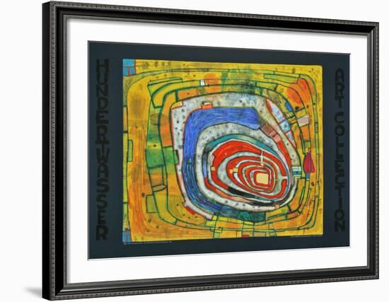 ISLAND IN THE YELLOW SEA - AUF DEM WEG IST MAN NIE VERLOREN , 1982-Friedensreich Hundertwasser-Framed Art Print