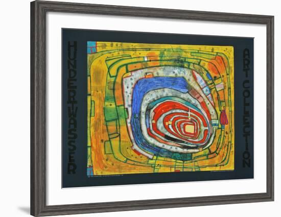 ISLAND IN THE YELLOW SEA - AUF DEM WEG IST MAN NIE VERLOREN , 1982-Friedensreich Hundertwasser-Framed Art Print