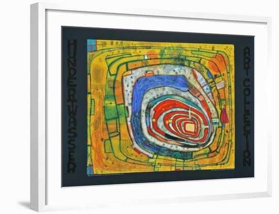 ISLAND IN THE YELLOW SEA - AUF DEM WEG IST MAN NIE VERLOREN , 1982-Friedensreich Hundertwasser-Framed Art Print