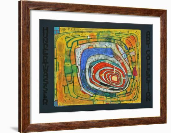 ISLAND IN THE YELLOW SEA - AUF DEM WEG IST MAN NIE VERLOREN , 1982-Friedensreich Hundertwasser-Framed Art Print