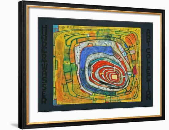 ISLAND IN THE YELLOW SEA - AUF DEM WEG IST MAN NIE VERLOREN , 1982-Friedensreich Hundertwasser-Framed Art Print